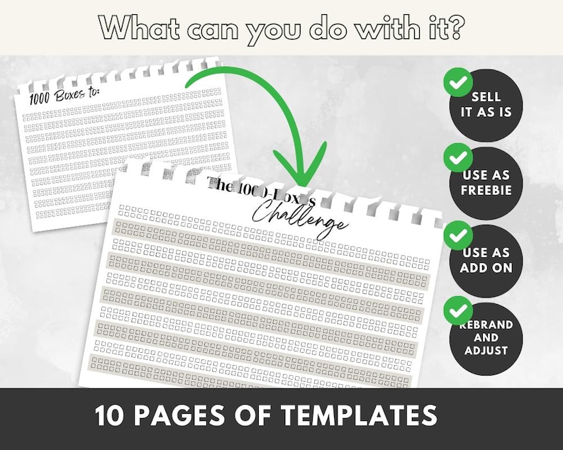 1000 Boxes Challenge Tracker: Goal Progress Printable (Digital Download) - Image 2