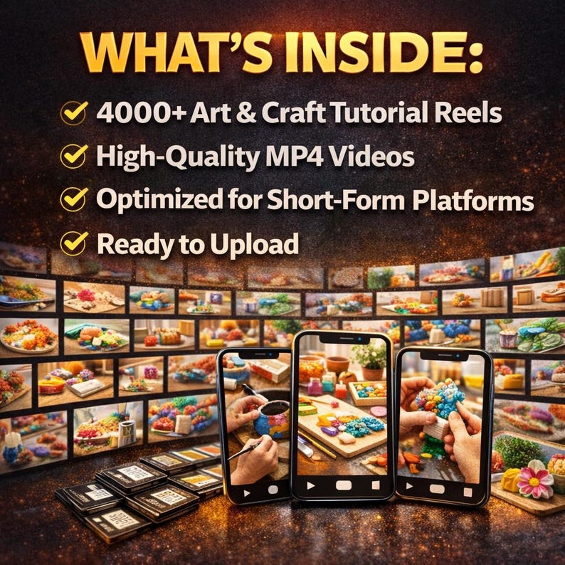 4000+ DIY Art & Craft Reels PLR MRR | Digital Download Content for Instagram TikTok YouTube - Image 4