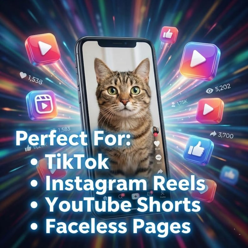 Viral Cat Reels Bundle | 2200+ Funny AI & Real Videos (PLR MRR Digital Download) - Image 4