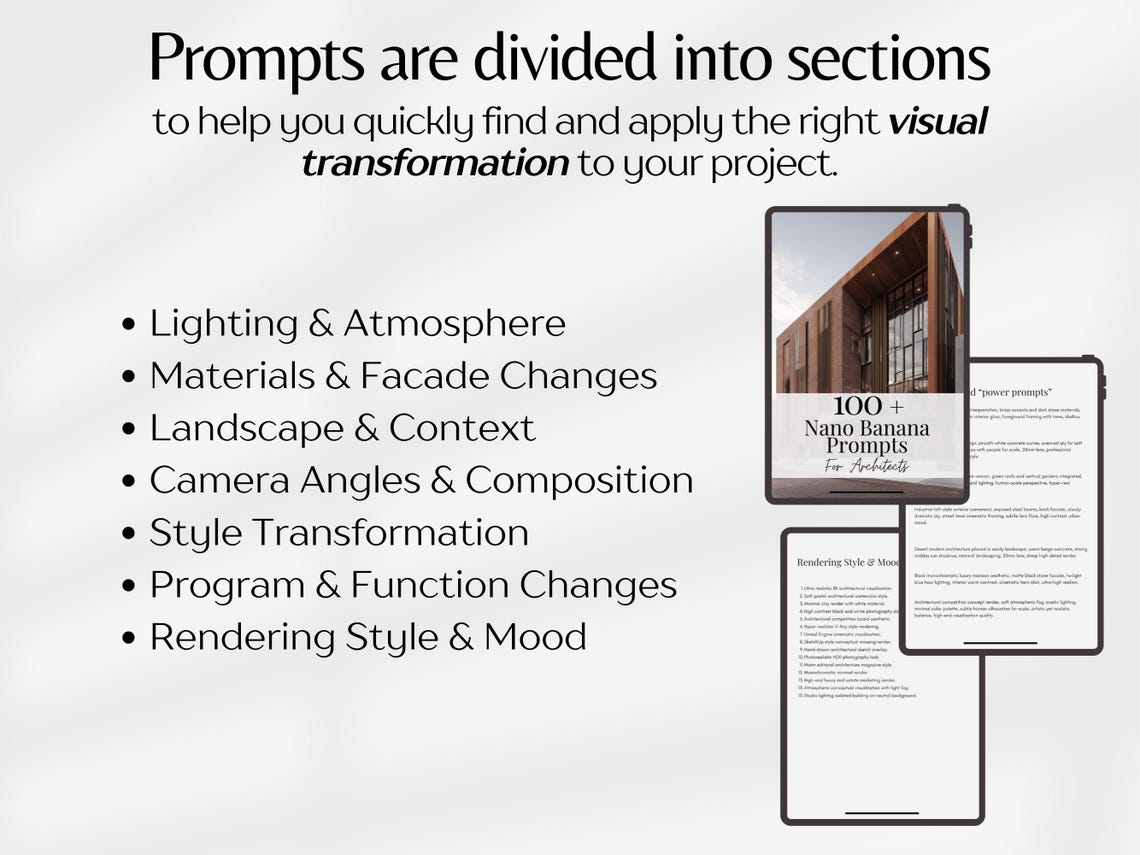 Nano Banana Prompts For Architects, Architecture AI Prompts, Rendering AI Prompts, Architecture Templates PDF - Image 2