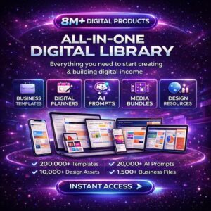 Mega Bundle Digital Product: Templates, AI Prompts, Planners & Creative Resources