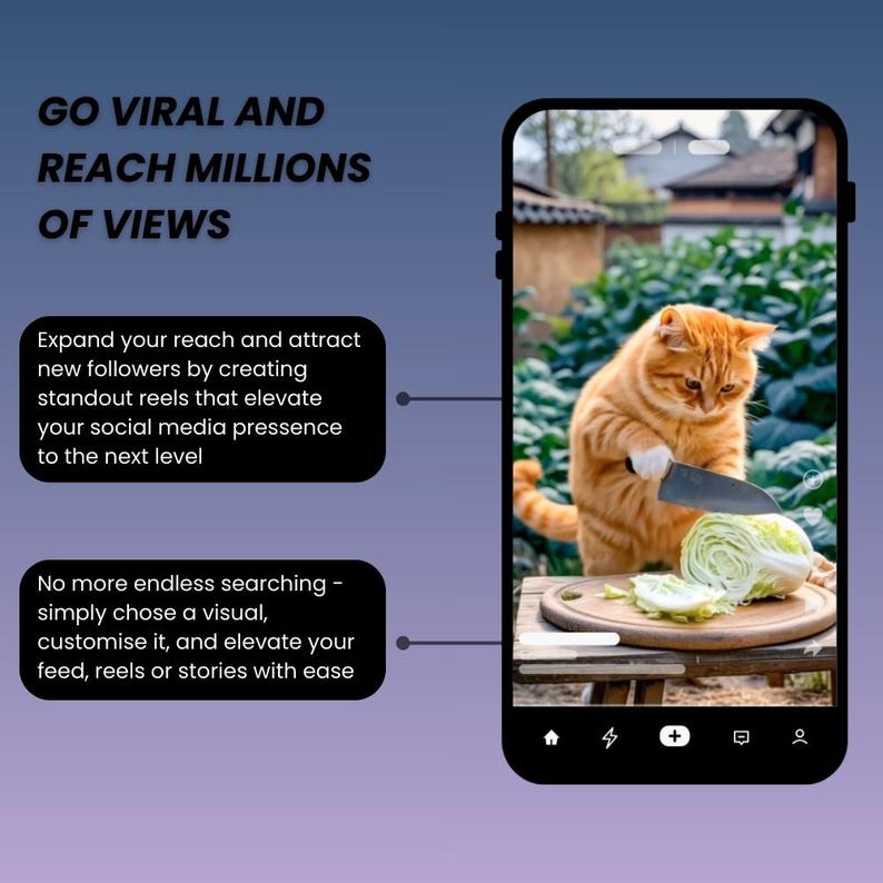 185+ AI Cat Reels Bundle, Viral Social Media Content (Digital Download, MRR, PLR) - Image 2