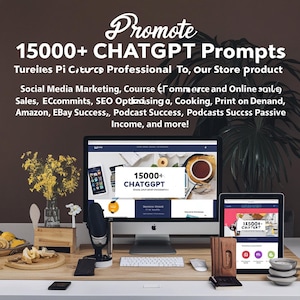 15,000+ Prompts Bundle, AI Business Guide, PLR/Resell Rights (Digital Download)