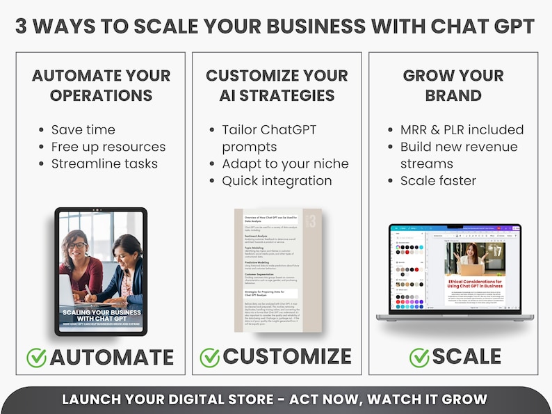 Mrr Ebook Scaling Your Business with Chatgpt, Ai Ebook Ready-To-Resell, Digital Marketing Guide, Ai Marketing, Business Growth Strategy - Image 3