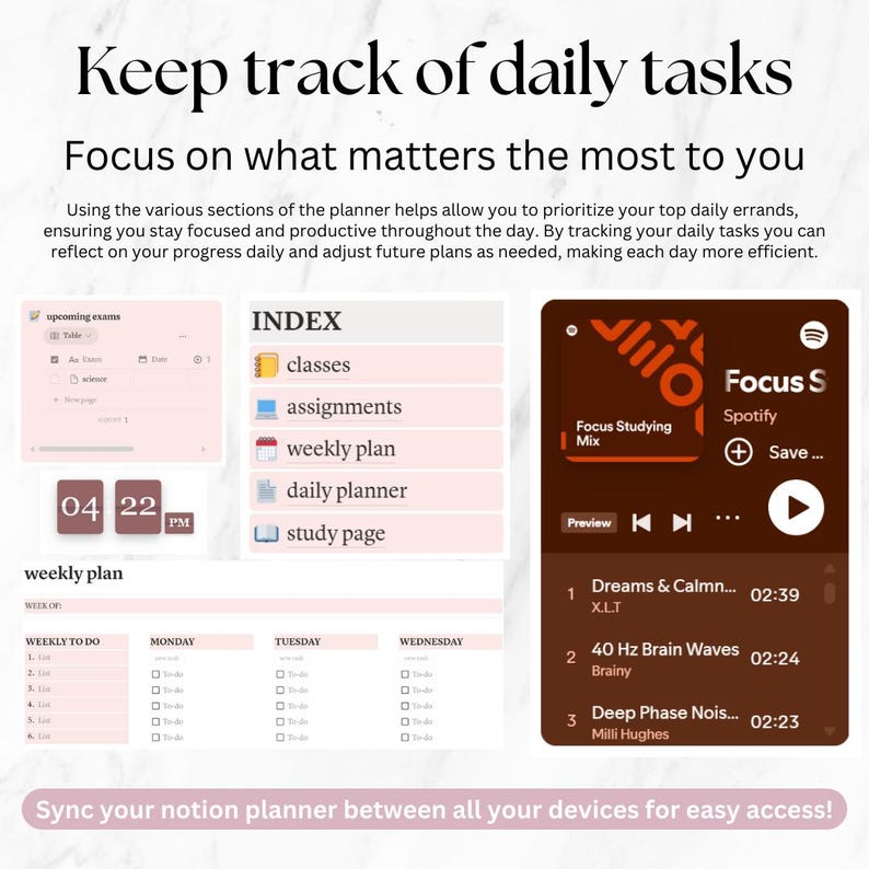 Student Notion Planner, 2026 Dashboard, University Notes, Master Resell Rights MRR - Image 4