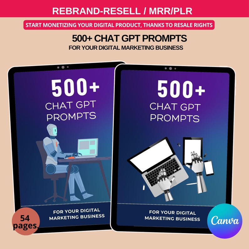 Ultimate AI Course/ Prompt Generator(canva Template) PLR Rights - Image 3