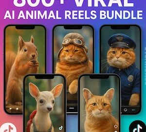800+ Viral AI Animal Reels | Social Media Content PLR/MRR