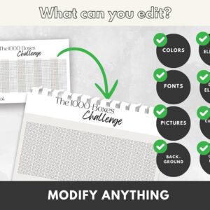 1000 Boxes Challenge Tracker: Goal Progress Printable (Digital Download)