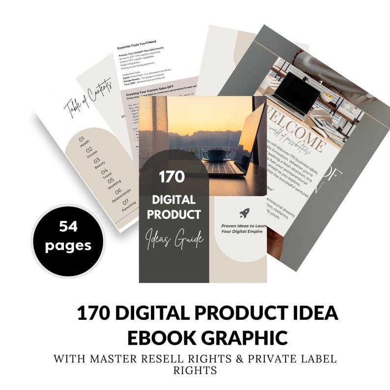 Digital Product Ideas PLR Ebook | Canva Editable Template, Online Business Guide, Passive Income, Resell Rights, Make Money Online - Image 3