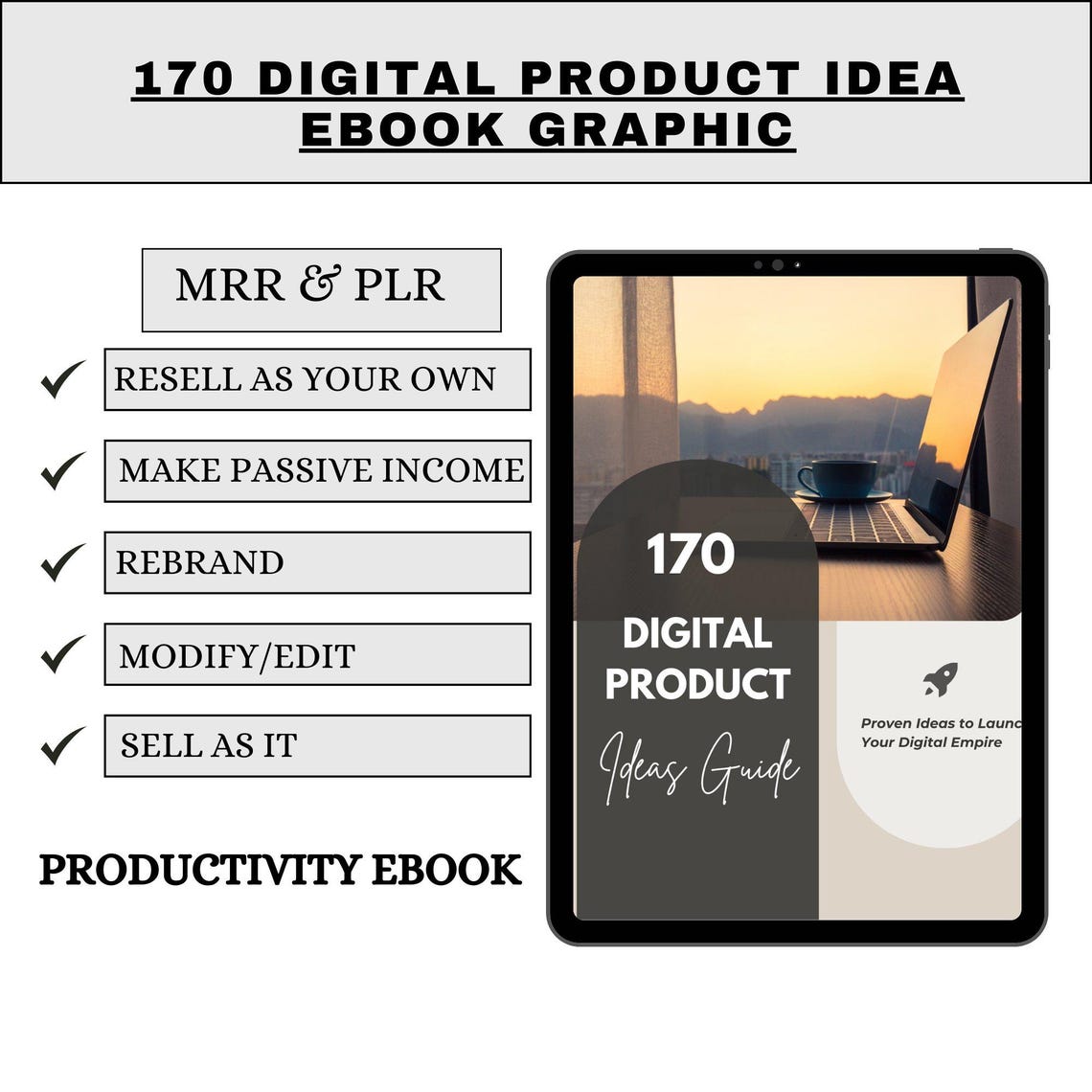 Digital Product Ideas PLR Ebook | Canva Editable Template, Online Business Guide, Passive Income, Resell Rights, Make Money Online - Image 5