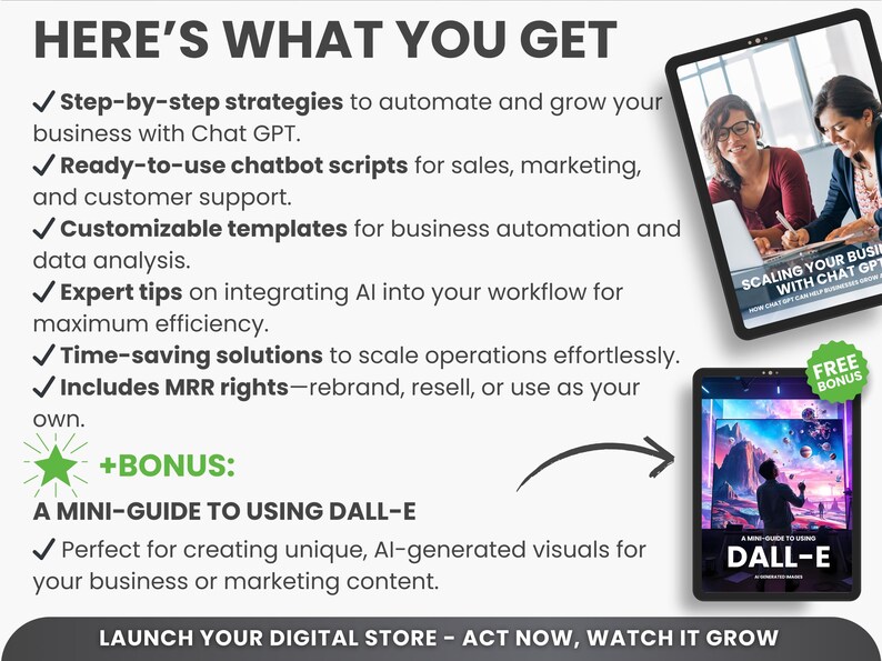 Mrr Ebook Scaling Your Business with Chatgpt, Ai Ebook Ready-To-Resell, Digital Marketing Guide, Ai Marketing, Business Growth Strategy - Image 5