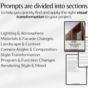 Nano Banana Prompts For Architects, Architecture AI Prompts, Rendering AI Prompts, Architecture Templates PDF