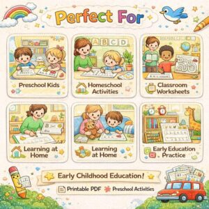 12K+ Kids Printable Worksheets | Preschool Activity Pages | Coloring, Maze, Matching, Word Search, Writing Practice