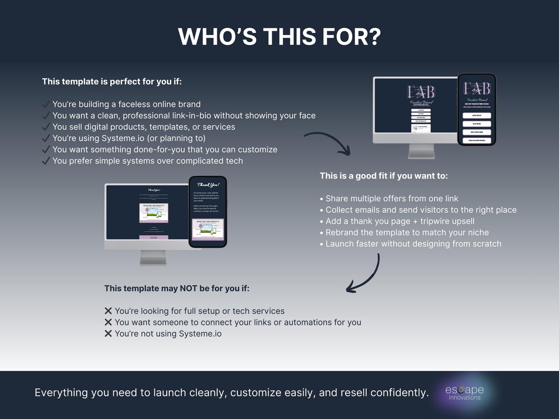 Systeme.io Sales Funnel Template – Link in Bio Page for Digital Products – Editable – PLR Included - Image 5
