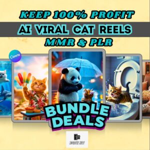Plus de 800 bobines virales pour chat avec intelligence artificielle, vidéos amusantes, TikTok, YouTube, téléchargement numérique PLR MRR