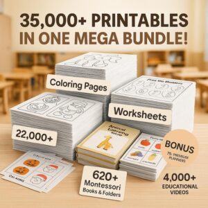 35,500+ Kids Worksheets PLR MRR Resell Rights Coloring Pages Educational Printables Bundle