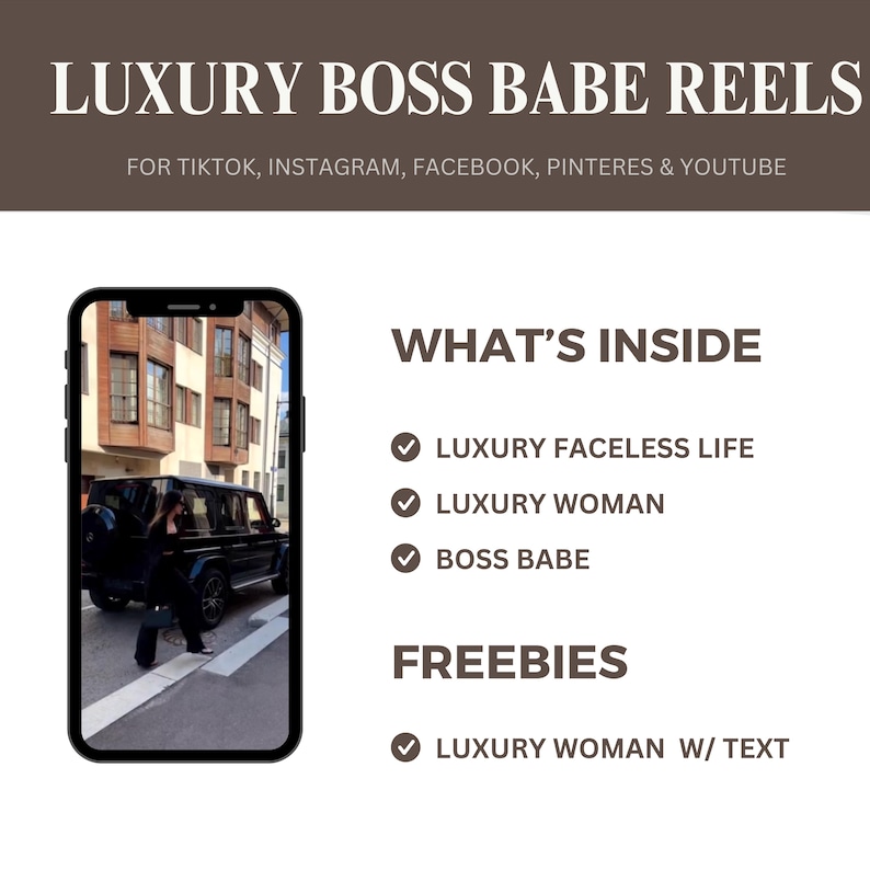 2000+ Luxury Aesthetic Boss Babe Reels Bundle, Faceless Marketing, Digital Marketing, Master Resell Rights, PLR Digital Products, MRR - Image 8