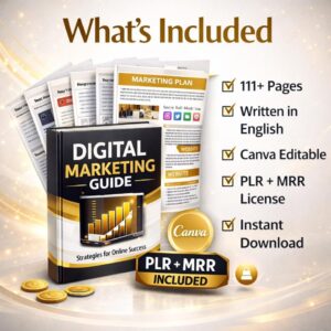 Make Money Online Ebook PLR MRR English | 111 Page Canva Editable Digital Product | Passive Income Resell Rights