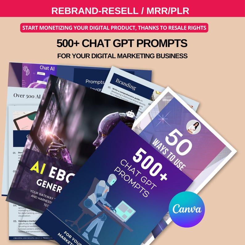 Ultimate AI Course/ Prompt Generator(canva Template) PLR Rights - Image 6