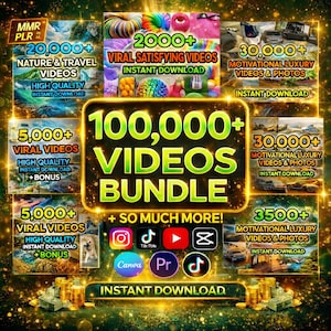 100,000+ Viral Reels Bundle PLR MRR, AI Animated Content, Viral reels, TikTok, Instagram, YouTube