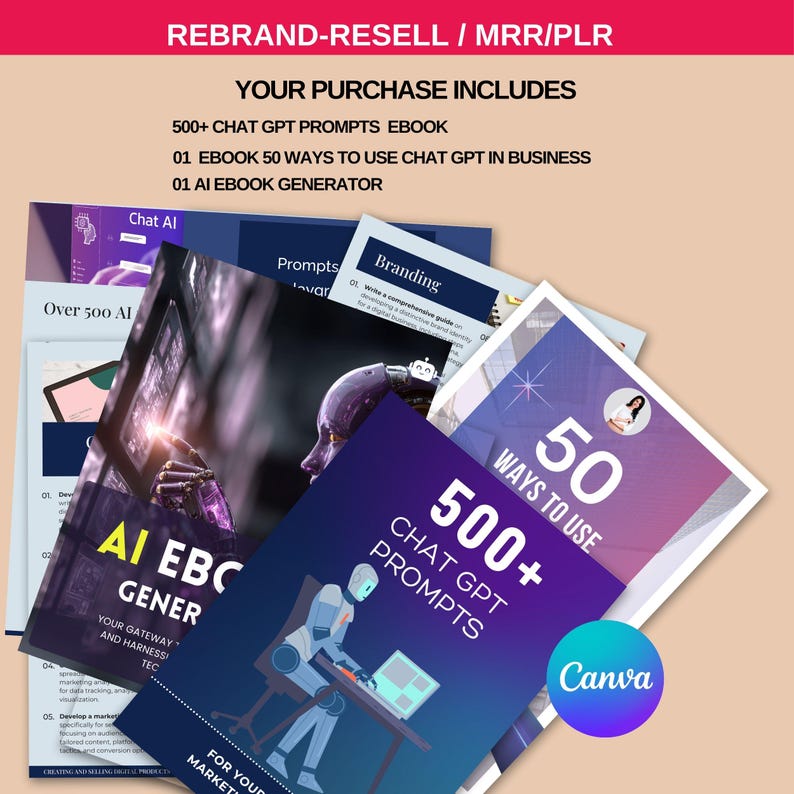 Ultimate AI Course/ Prompt Generator(canva Template) PLR Rights - Image 5