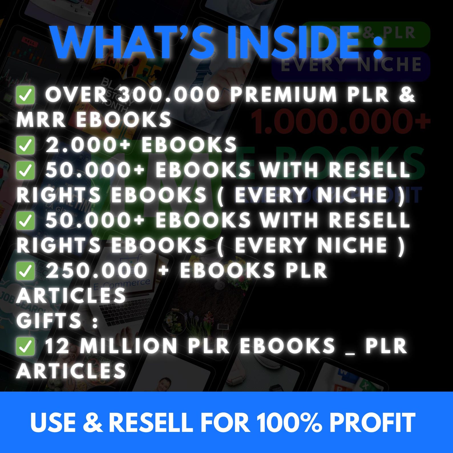 12M+ Mega eBook Bundle – PLR & MRR Resale Rights, Digital Library Pack , digital products , courses - Image 6