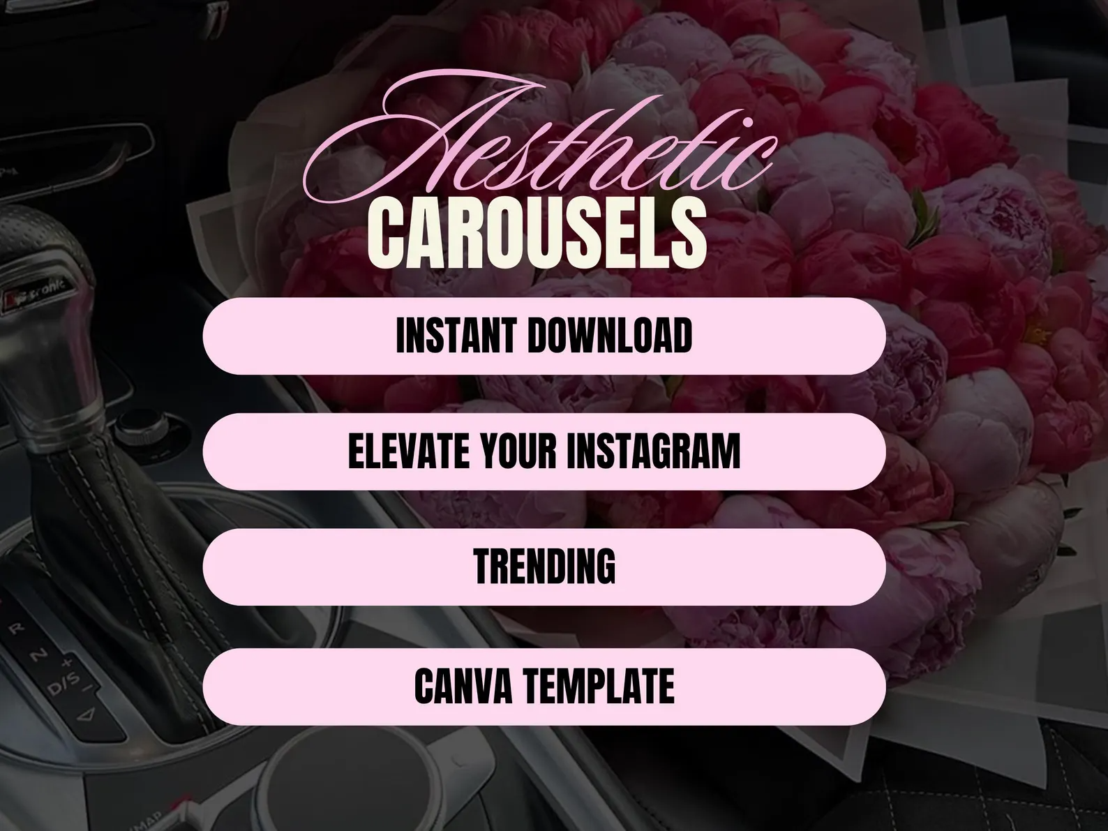 100 Aesthetic Pink Instagram Carousel Templates | Editable Canva PLR MRR - Image 4