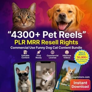 4300+ Pet Reels PLR MRR Resell Rights Commercial Use Funny Dog Cat Content Bundle