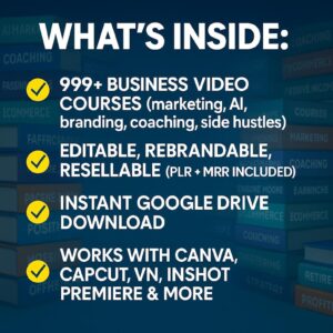 999+ Online Business Training Courses Bundle Marketing Digital Products Library PLR MRR