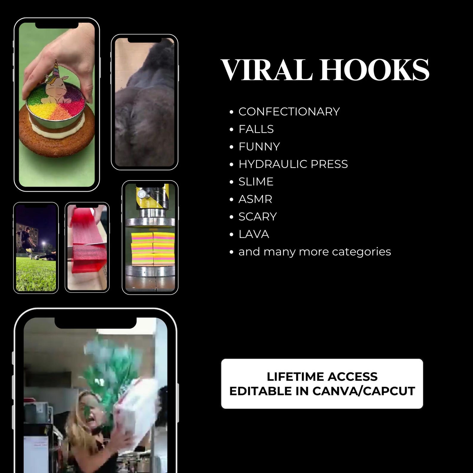 1000+ Viral Hook Videos Bundle PLR MRR Resell Rights TikTok Reels Shorts Social Media Growth Pack Digital Download MP4 - Image 5