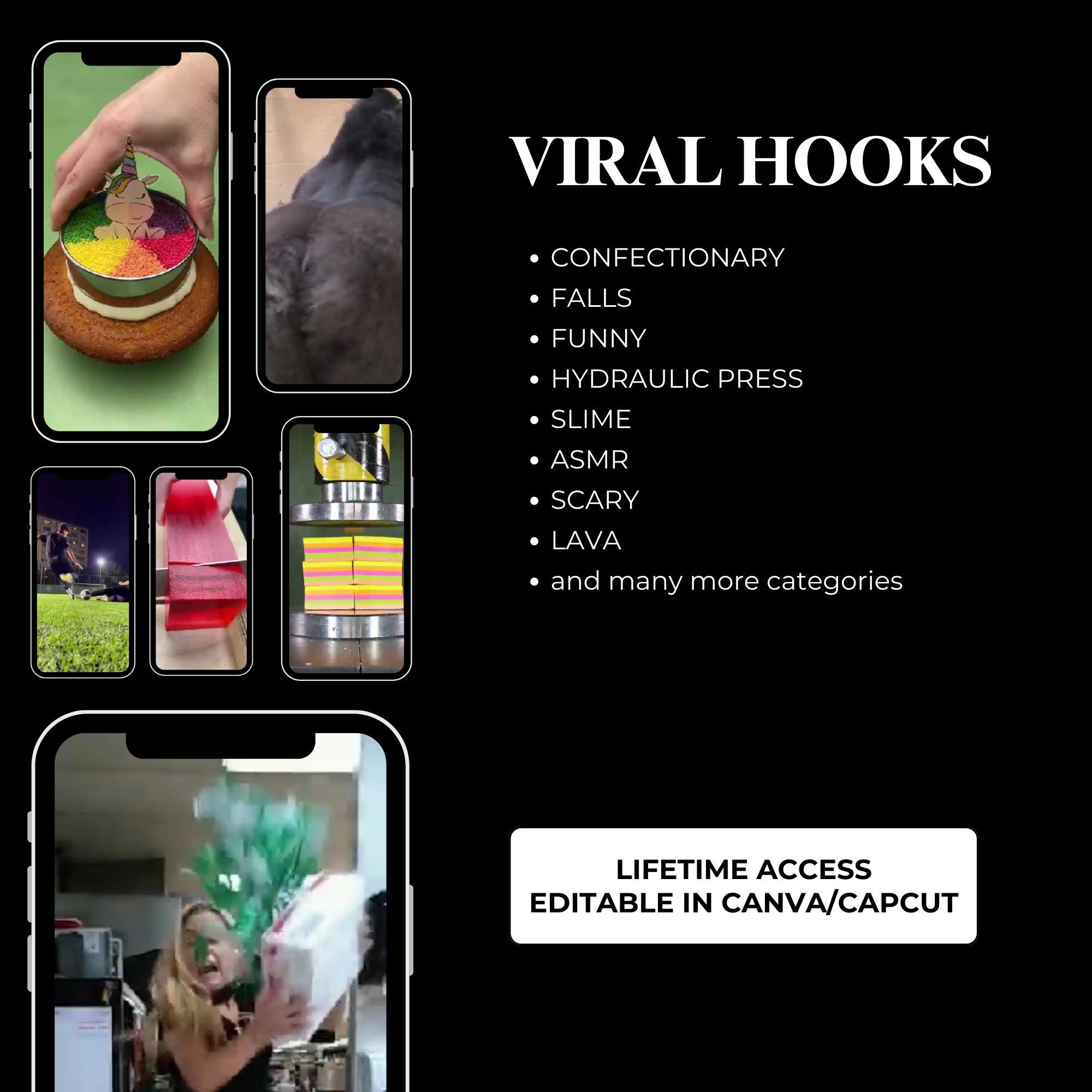 1000+ Viral Hook Videos Bundle PLR MRR Resell Rights TikTok Reels Shorts Social Media Growth Pack Digital Download MP4 - Image 8