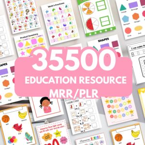 35500 Educational Kids Resources Bundle PLR, Kids Learning Bundle, Classroom Activities, digital product DFY master resell right