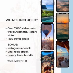 Travel Instagram Reels bundle, Faceless Reels, Instagram Reels, Travel Videos, Faceless Videos, MRR PLR, DFY Reels Beach Resort Travel Reels
