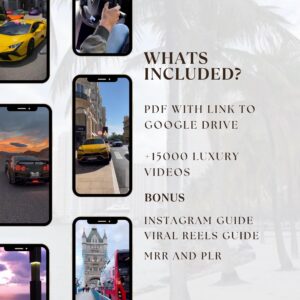 15000 Luxury Rich Lifestyle faceless reels bundle, Cars, Yacht, luxury, vacation, faceless digital marketing reels, instagram reels mrr plr