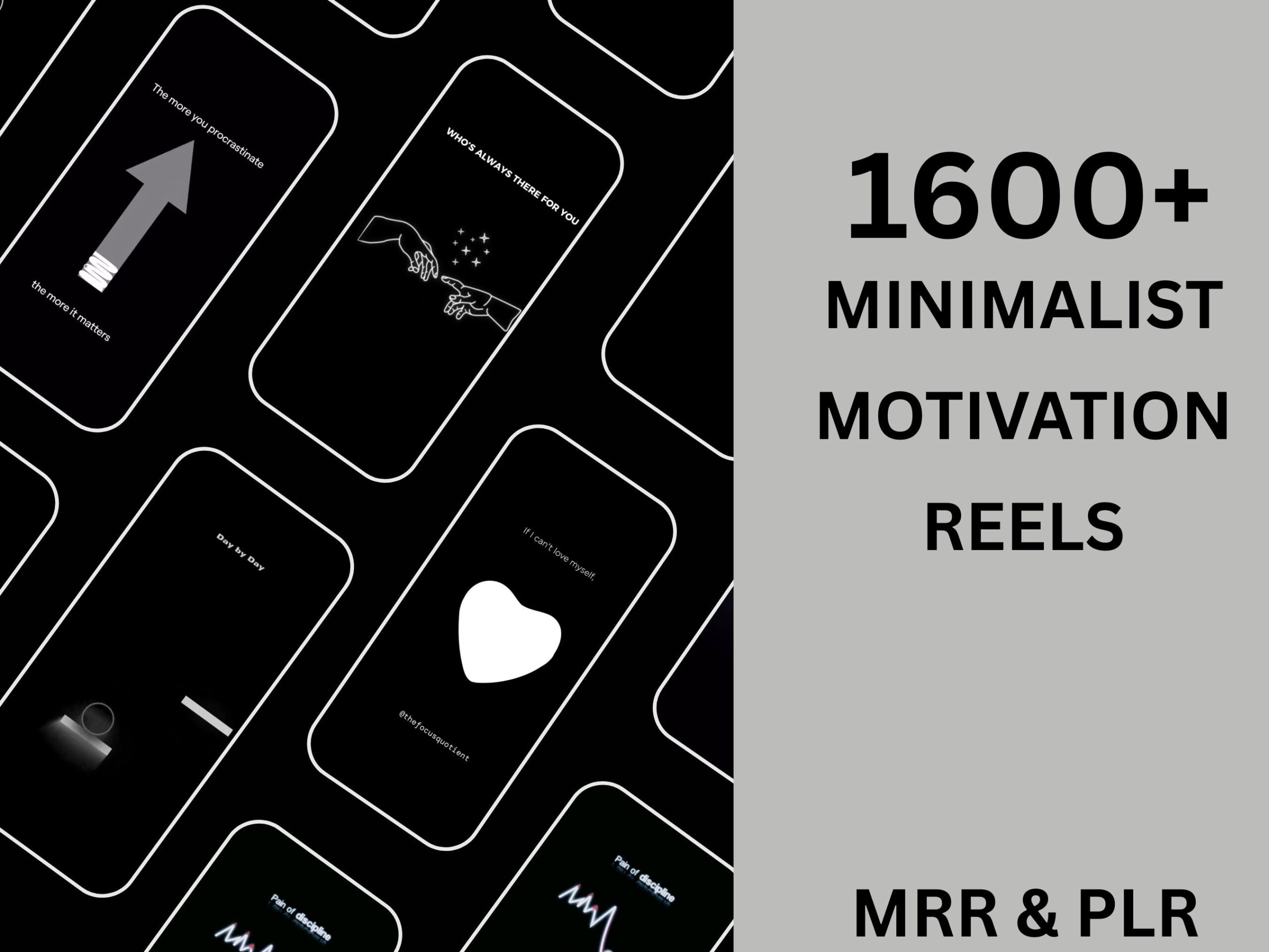 1600+ Minimalist Motivation Reels Bundle | Animation Video Content | MRR/PLR | Digital Download for Reels, TikTok, Shorts - Image 4