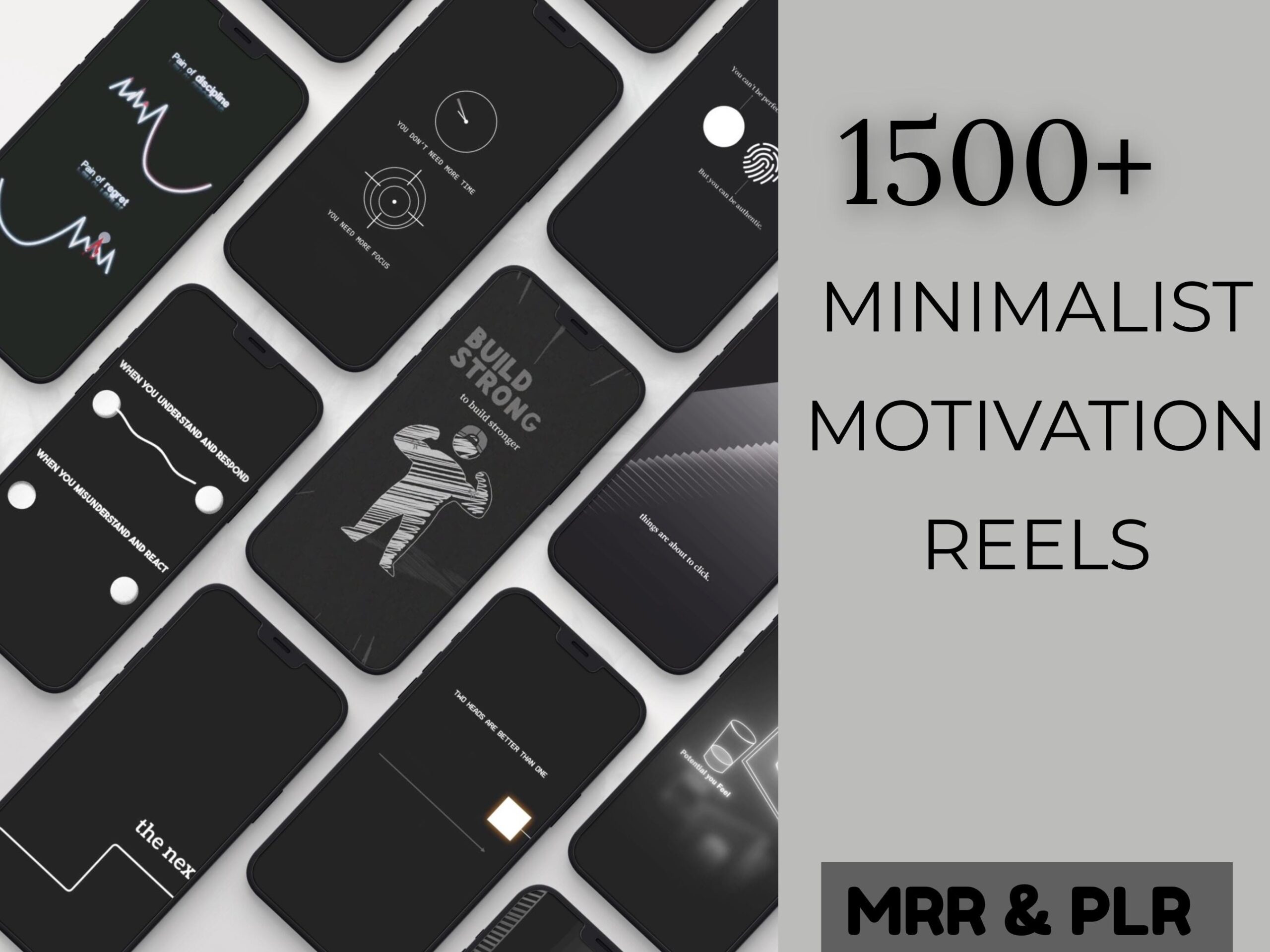 1500+ Animated Motivational Faceless Reels, Animation Video Content, MRR/PLR, Digital Download for Reels, TikTok, Shorts, Minimalist Reel - Image 6