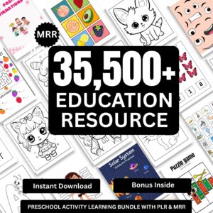 35,500+ Kids Learning Activities Bundle | Educational Worksheets & Coloring Books | PLR + MRR