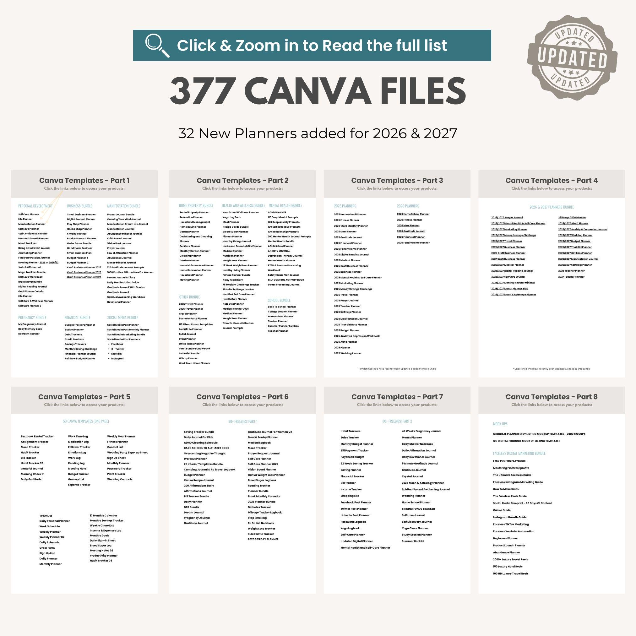 10,500 Canva Planner Templates | 2026-2027 Editable Planners, Journals, Trackers & Calendars | PLR MMR - Image 6