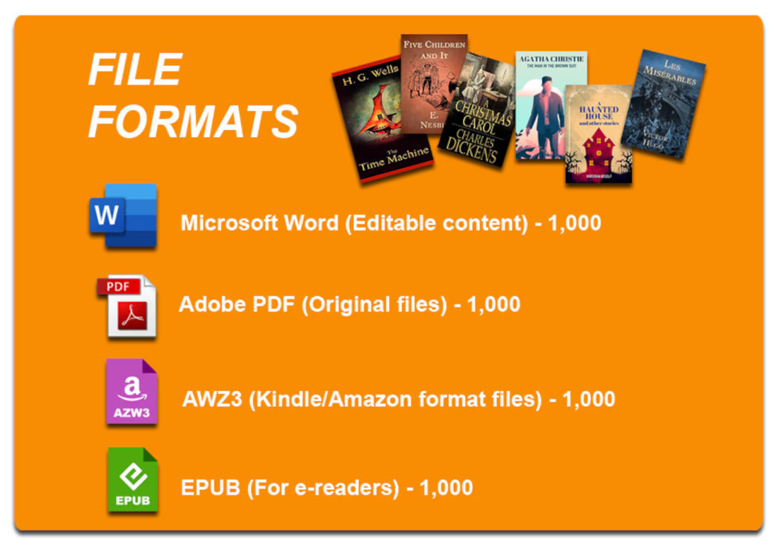 1000 timeless classic & famous novels in digital format with PLR 100% copyright free - Image 2