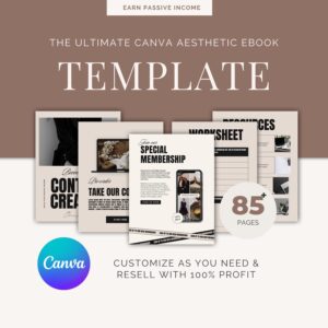 85 Page Done-for-You eBook Canva Template with PLR | Editable eBook Design for Content Creators, Coaches, and Entrepreneurs