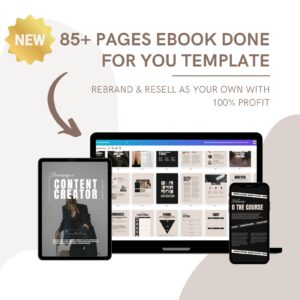 85 Page Done-for-You eBook Canva Template with PLR | Editable eBook Design for Content Creators, Coaches, and Entrepreneurs