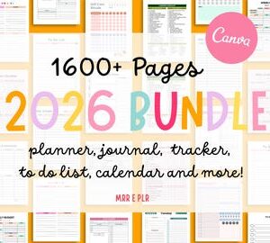 9000+ PLR Canva Templates DFY Printable Planners, Journals & Trackers | Editable MRR Digital Products Bundle | Resell and Rebrand Rights
