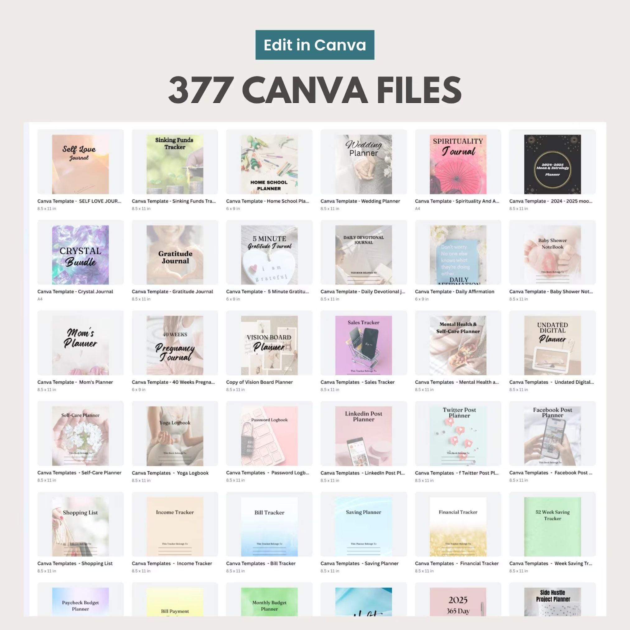 10,500 Canva Planner Templates | 2026-2027 Editable Planners, Journals, Trackers & Calendars | PLR Master Resell Rights Bundle - Image 2