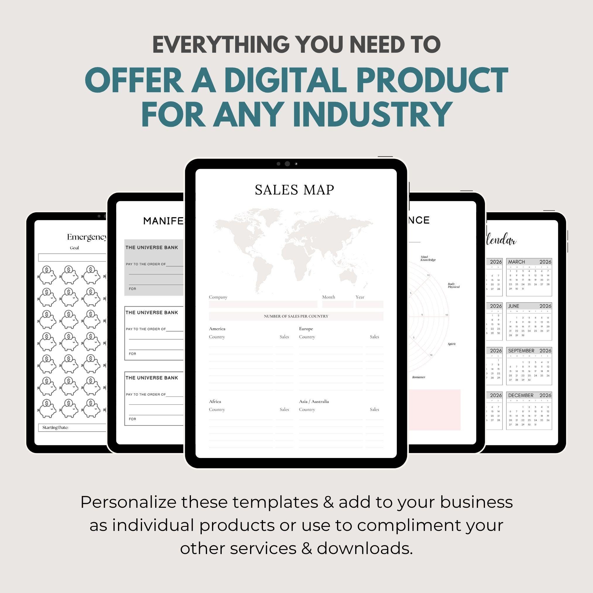 10,500 Canva Planner Templates | 2026-2027 Editable Planners, Journals, Trackers & Calendars | PLR Master Resell Rights Bundle - Image 13