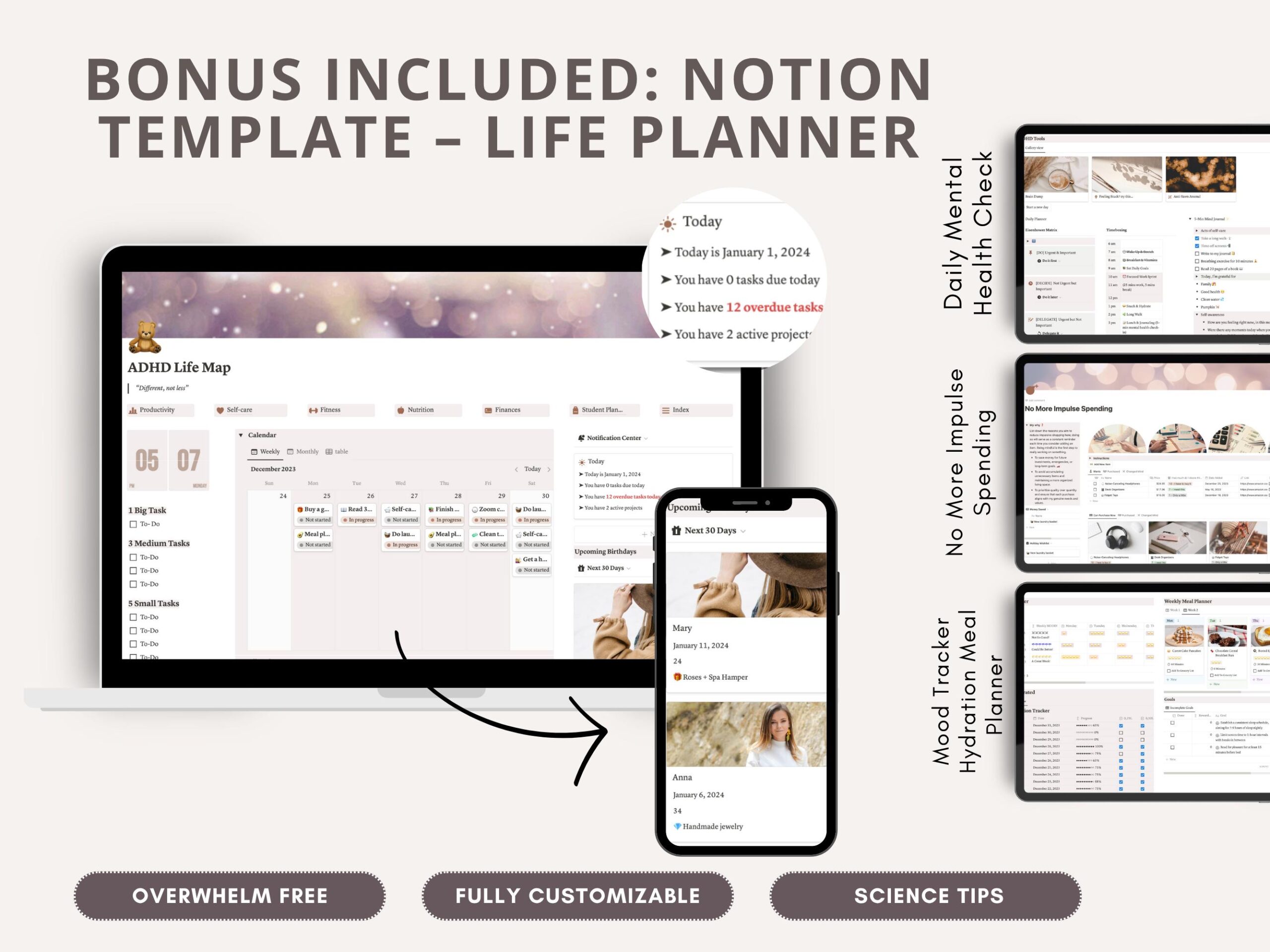 1000+ ADHD & Mental Health Canva Templates: PLR Master Resell Rights - Image 8