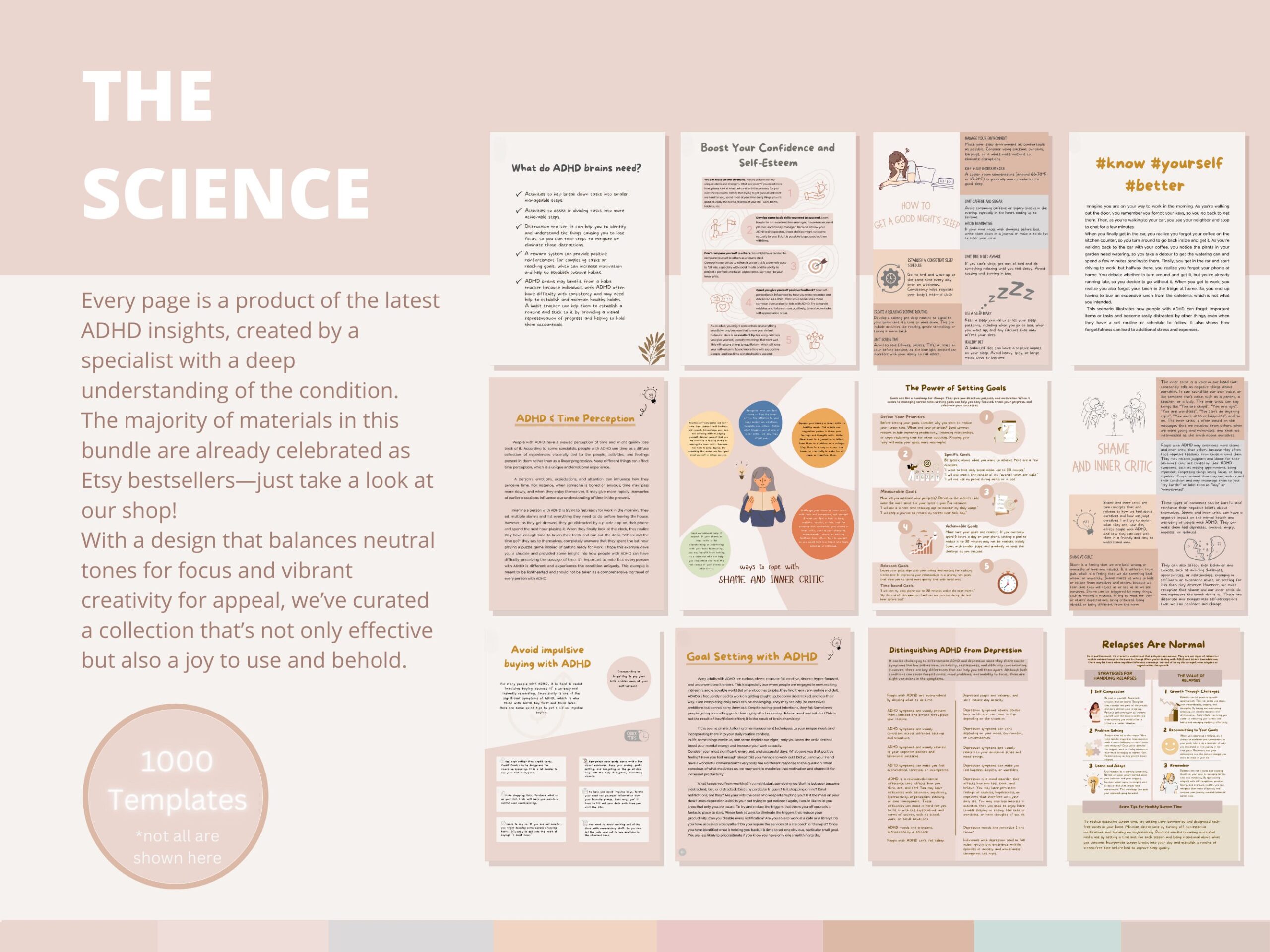 1000+ ADHD & Mental Health Canva Templates: PLR Master Resell Rights - Image 3