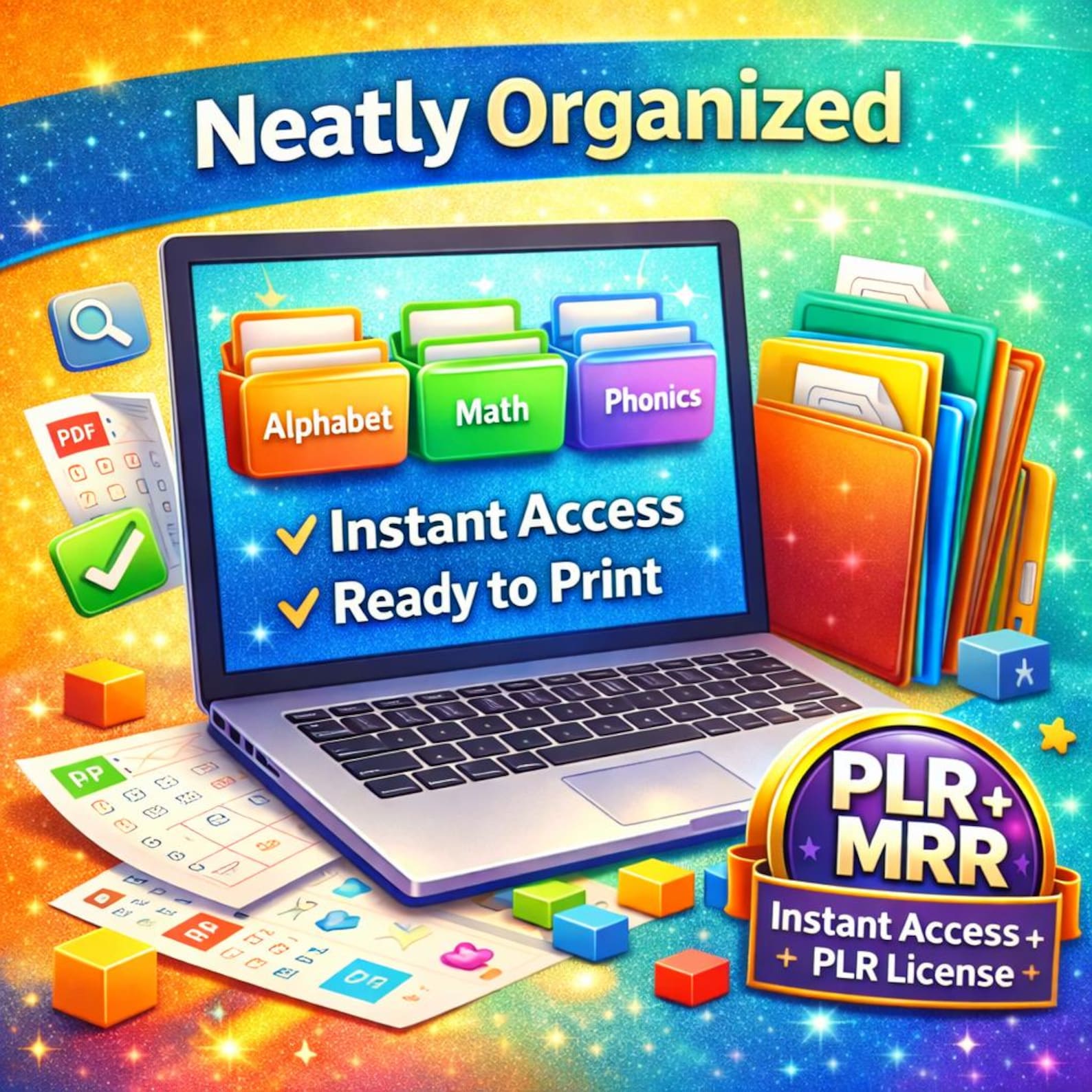 21000+ Kids Worksheets Bundle Homeschool Classroom Printables Mega Library PLR MRR - Image 3