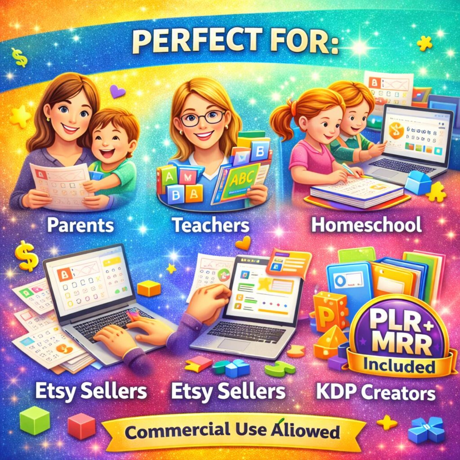 21000+ Kids Worksheets Bundle Homeschool Classroom Printables Mega Library PLR MRR - Image 4