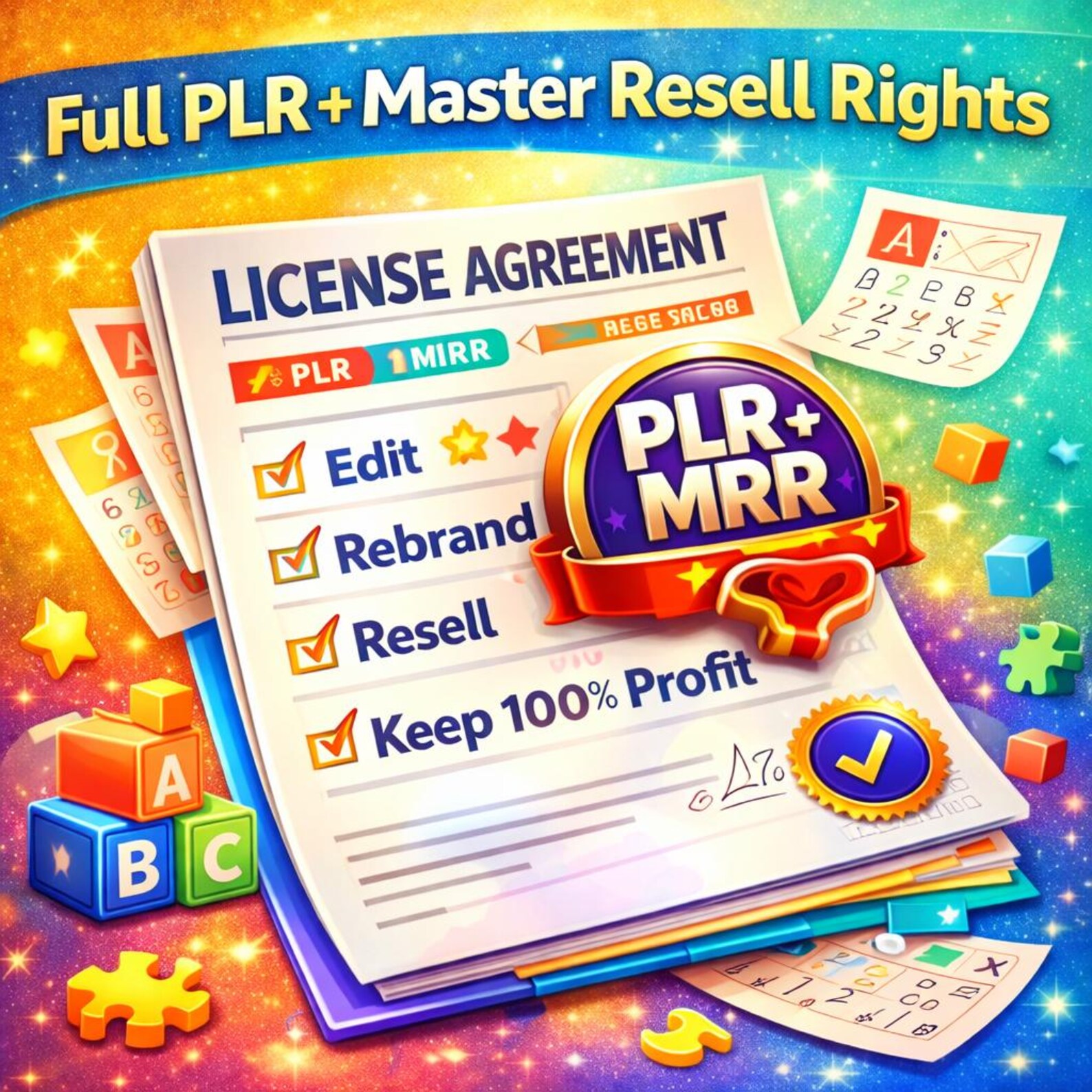 21000+ Kids Worksheets Bundle Homeschool Classroom Printables Mega Library PLR MRR - Image 5