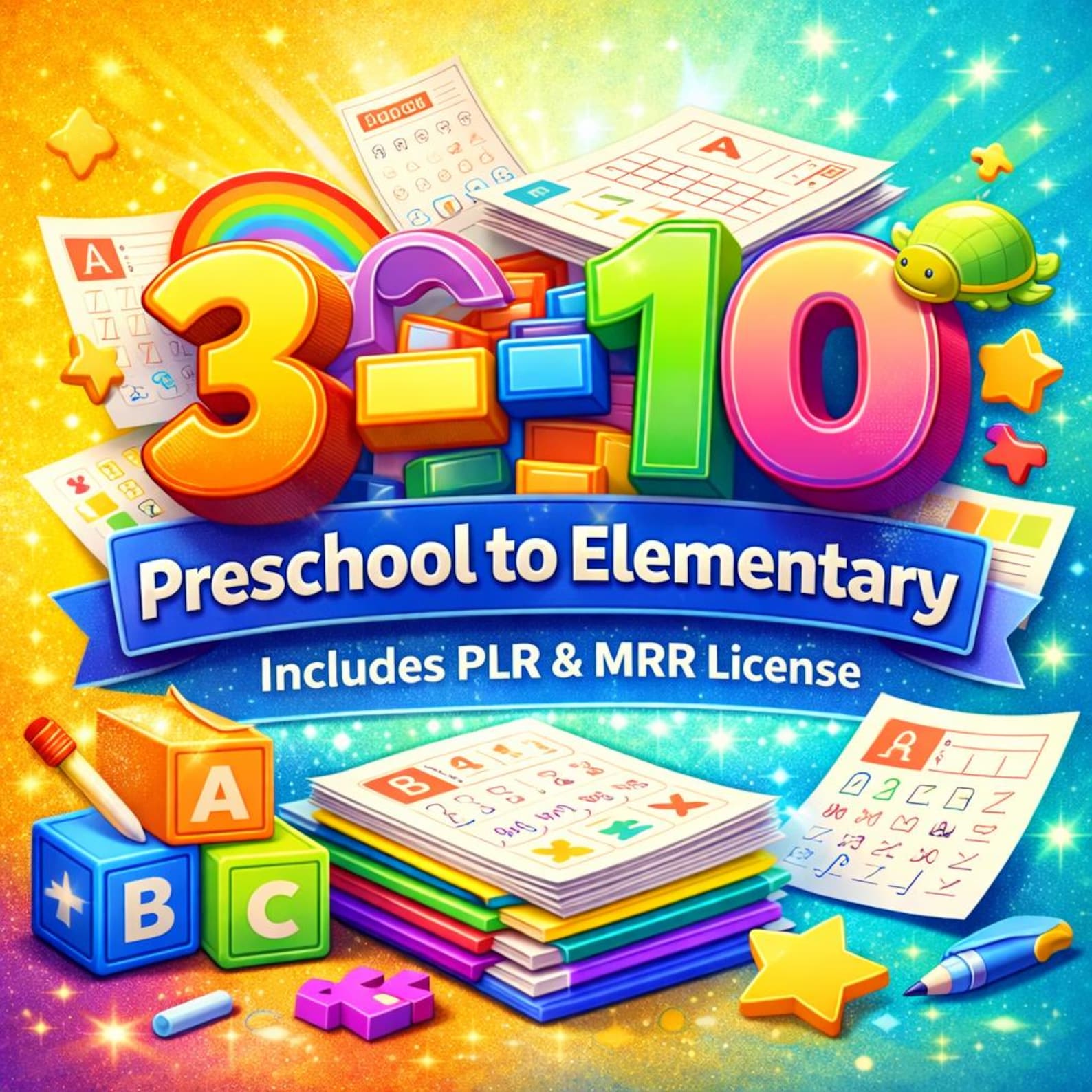 21000+ Kids Worksheets Bundle Homeschool Classroom Printables Mega Library PLR MRR - Image 6